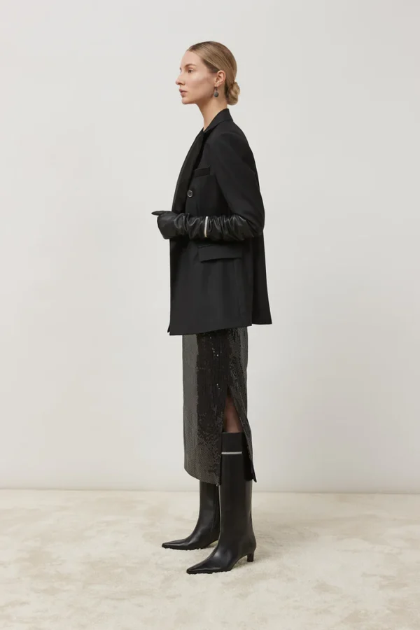 Peserico - Viscose twill midi dress with sequins
