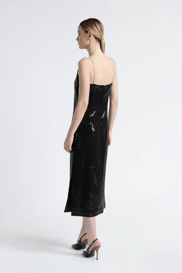Peserico - Viscose twill midi dress with sequins