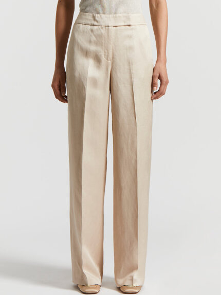 Peserico - Fluid viscose linen twill trousers - Amber Beige