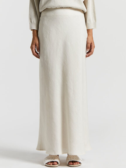 Peserico - Lightweight linen skirt - Quartz sand