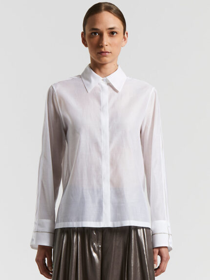 Peserico - Matt silk and cotton organza shirt - White