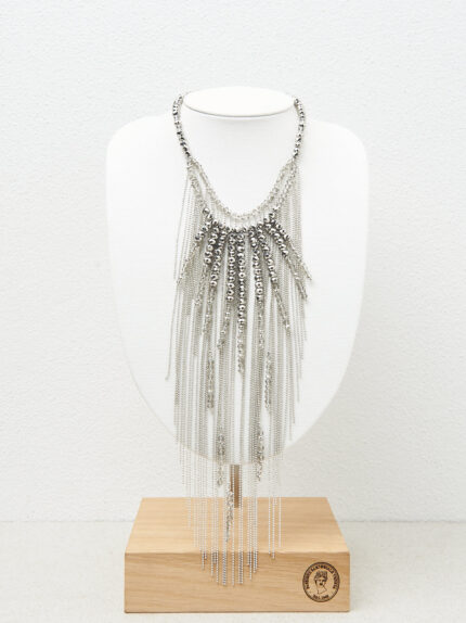 Peserico - Fan-effect plastron necklace - Gray