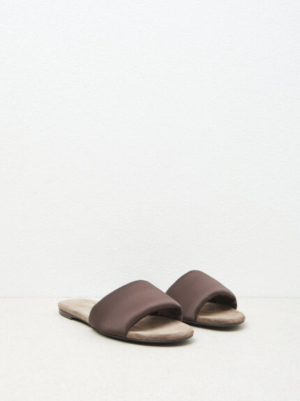 Peserico - Satin flat slippers - Ebony