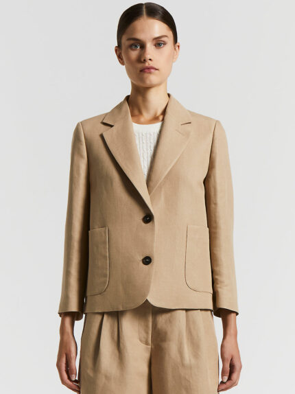 Peserico - Single-breasted linen and viscose blazer - Desert