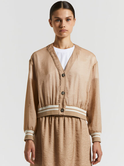 Peserico - Organza and tricot cardigan - Desert