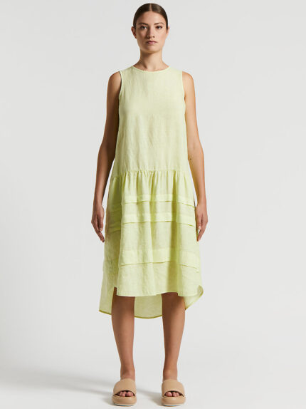 Peserico - Pure linen dress - Light lime
