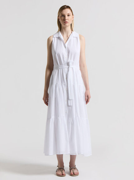Peserico - Pure cotton voile dress - Light white