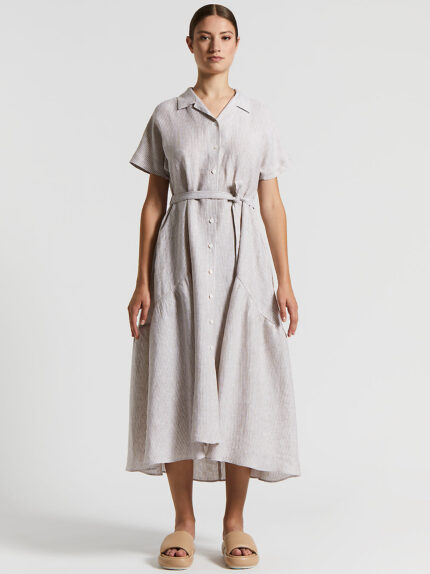 Peserico - Linen midi dress - Desert