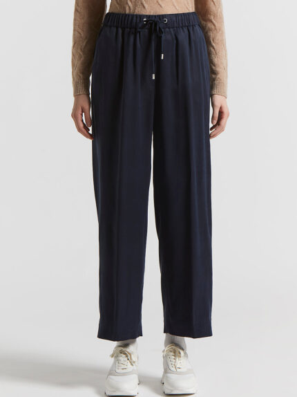 Peserico - Viscose diagonal trousers - Space blue