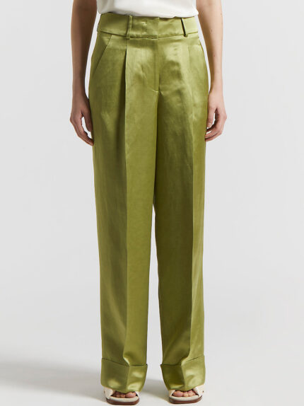 Peserico - Viscose and linen satin trousers - Cedar