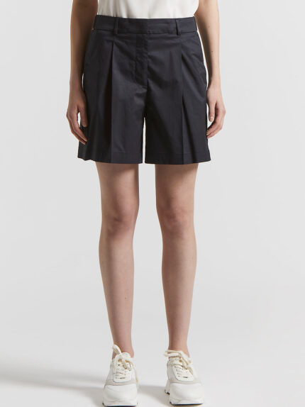 Peserico - Stretch cotton satin shorts - Space blue
