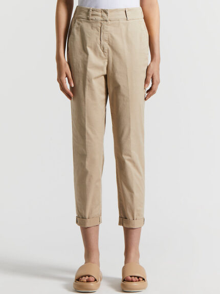 Peserico - Stretch cotton trousers - Desert