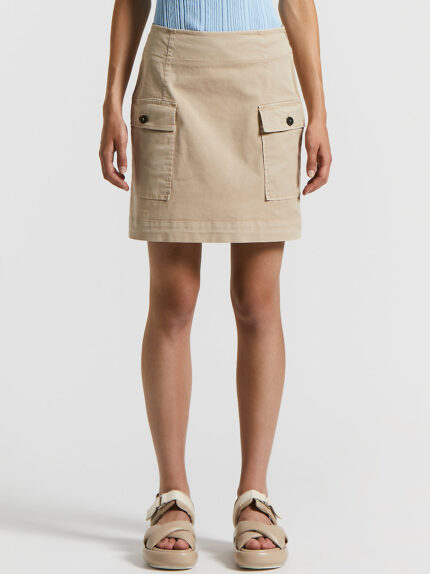 Peserico - Lightweight cotton gabardine flared miniskirt - Desert