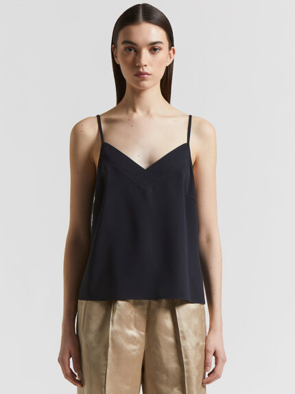 Peserico - Technical cady crepe top - Space blue
