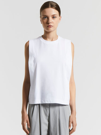Peserico - Bi-elastic cotton jersey t-shirt - Light white