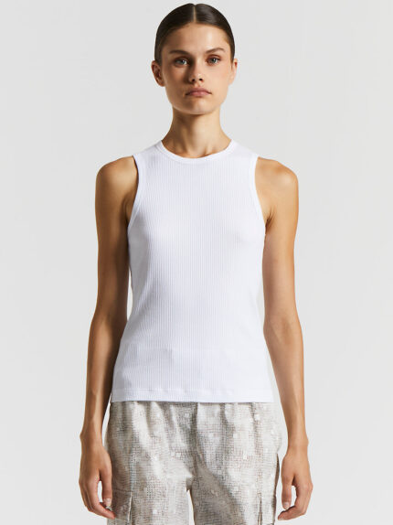 Peserico - Ribbed cotton jersey top - Light white