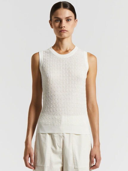 Peserico - Linen and cotton crepe top - Cloud white