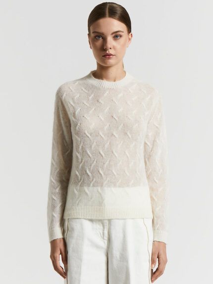 Peserico - Lightweight virgin wool and alpaca sweater - Cloud white
