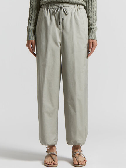 Peserico - Technical cotton  jogger trousers - Eucalyptus