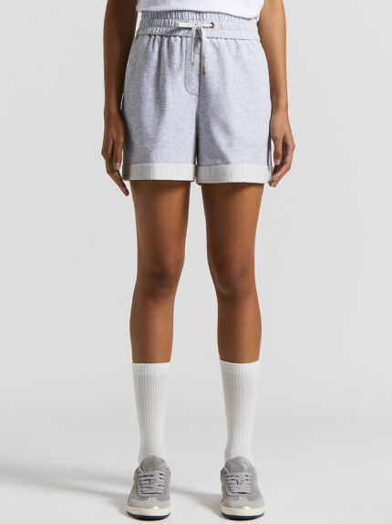 Peserico - Two-tone micro fleece shorts - Lunar gray