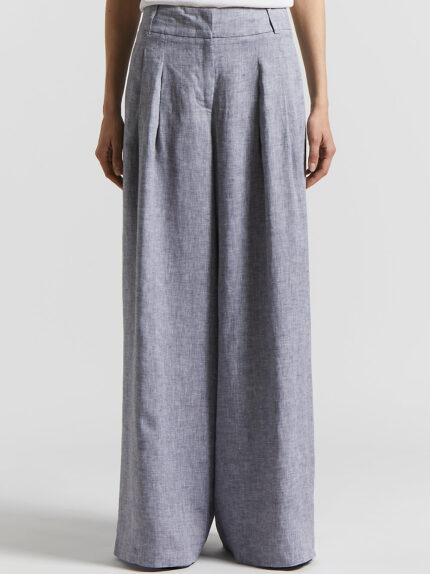 Peserico - Trousers in light and cool pure linen - Blue