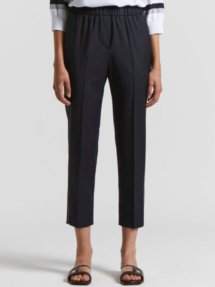 Peserico - Loro Piana wool elasticated  trousers - Space blue