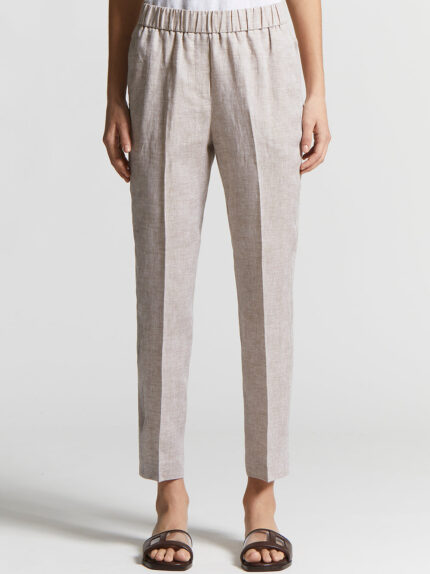 Peserico - Trousers in light and cool pure linen canvas - Cappucino