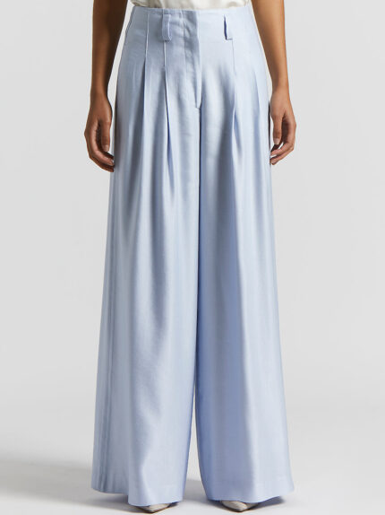 Peserico - Trousers in light and cool pure linen fabric - Atmosphere blue