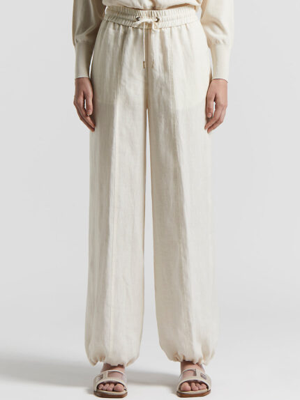 Peserico - Light and fresh pure linen trousers - Quartz sand