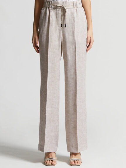 Peserico - Trousers in light and cool pure linen - Cappucino