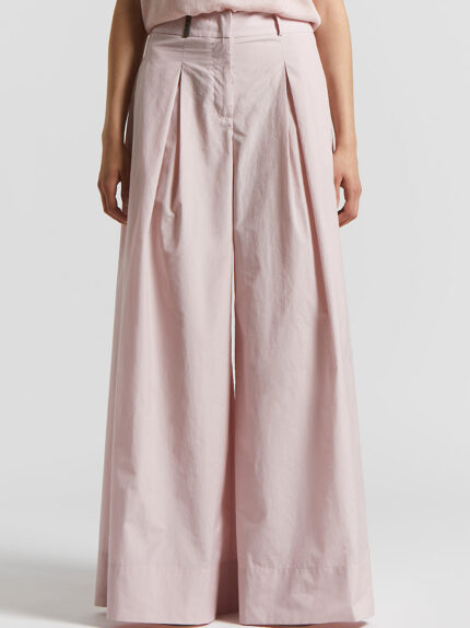 Peserico - Wide trousers in cotton-blend poplin - Aurora