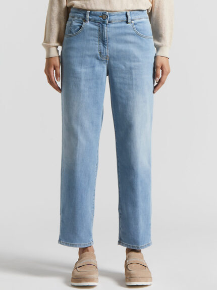 Peserico - Washed cotton comfort denim - Space blue