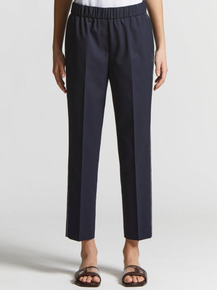 Peserico - Soft trousers in technical stretch viscose canvas - Blue