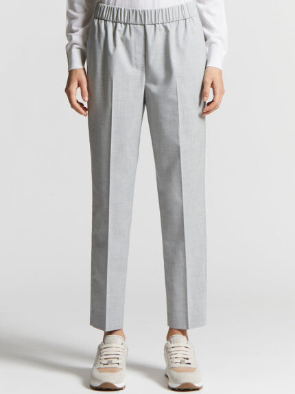 Peserico - Soft trousers in technical stretch viscose canvas - Lunar gray