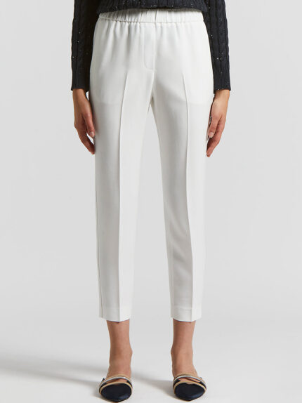 Peserico - Stretch viscose cady trousers - Cloud white