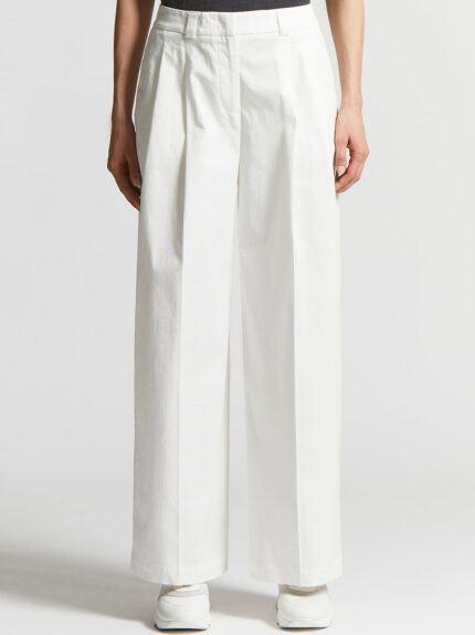 Peserico - Trousers in lightweight stretch cotton gabardine - Cloud white