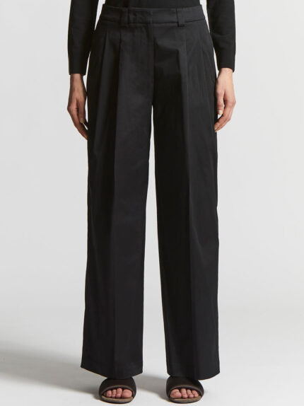 Peserico - Trousers in lightweight stretch cotton gabardine - Black