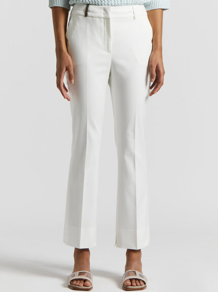 Peserico - Cotton and viscose legging trousers - Cloud white
