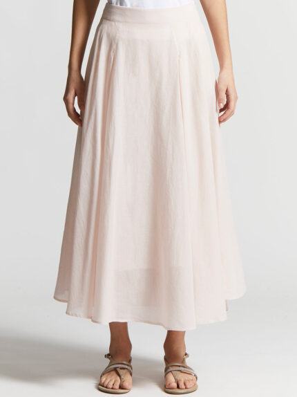 Peserico - Pure cotton voile semi-transparent midi skirt - Aurora
