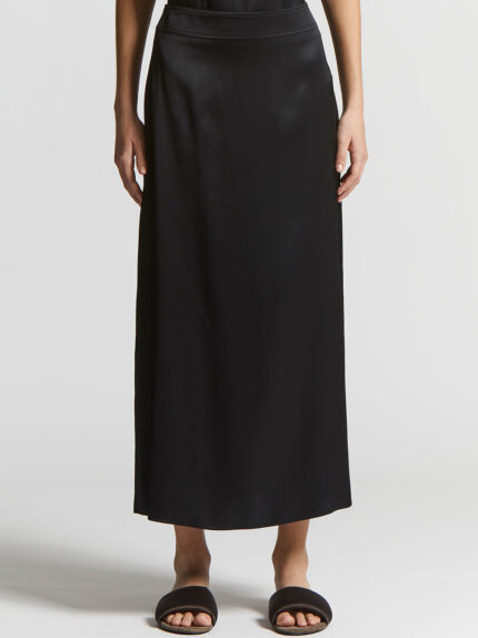 Peserico - Long skirt in viscose satin - Black
