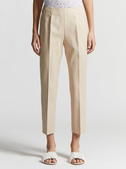 Peserico - Cotton and viscose cigarette trousers - Amber beige