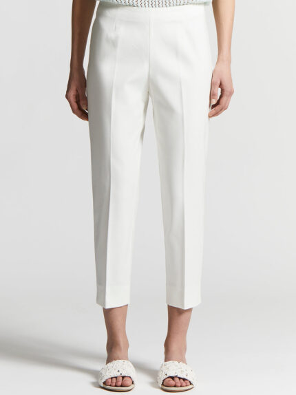 Peserico - Cotton and viscose cigarette trousers - Cloud white
