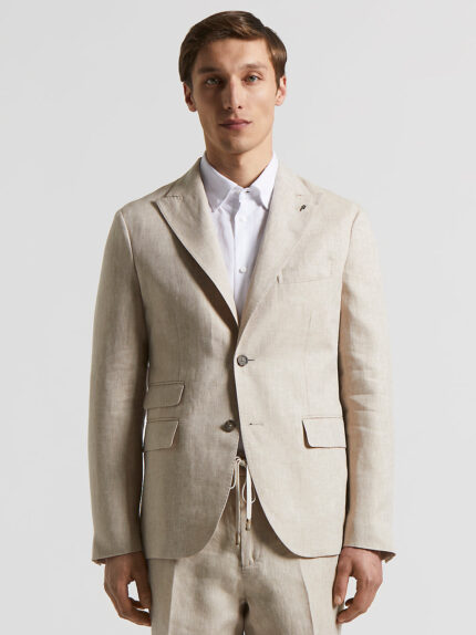 Peserico - Ermenegildo Zegna linen single-breasted blazer - Dirt path