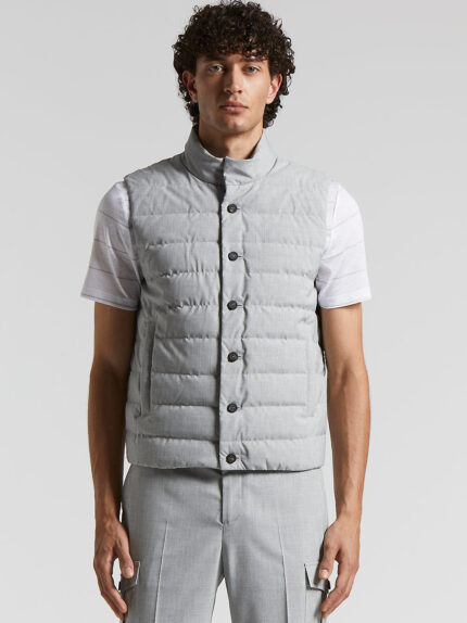 Peserico - Down waistcoat and technical viscose - Lunar gray