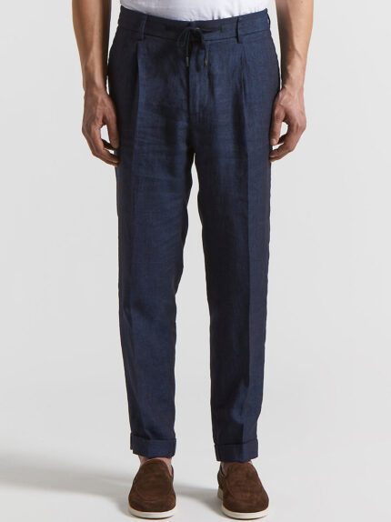 Peserico - Pure linen jogger trousers - Abyss