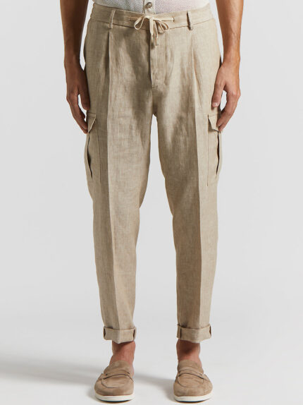 Peserico - Pure linen jogger trousers with pocket - Dirt path