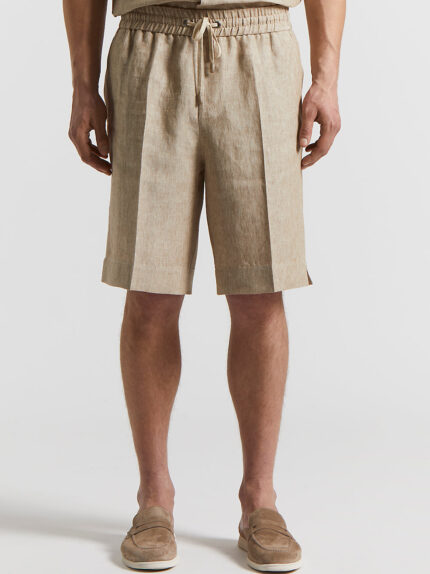 Peserico - Pure linen Bermuda shorts - Dirt path
