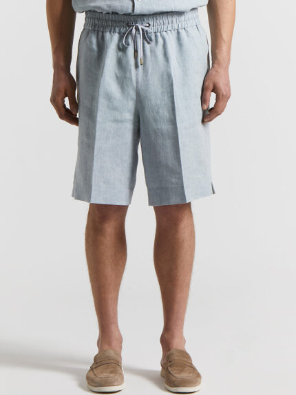 Peserico - Pure linen Bermuda shorts - Saline blue