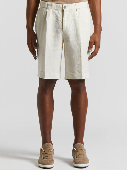 Peserico - Pure linen Bermuda shorts - Quartz sand