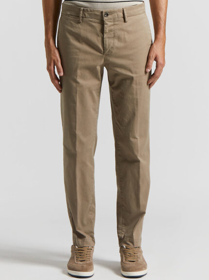 Peserico - Stretch cotton gabardine chino trousers - Clay